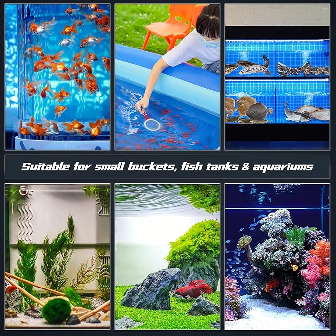 UPETTOOLS Fish Tank Nano Air Stone - 2 Inch Aquarium Bubbler, Ultra-High Dissolved Oxygen Diffuser, Aquarium Oxygen Aerator Bubbler Stone for 5 to 30 Gallon Tanks (No Air Pump and Air Tube)
