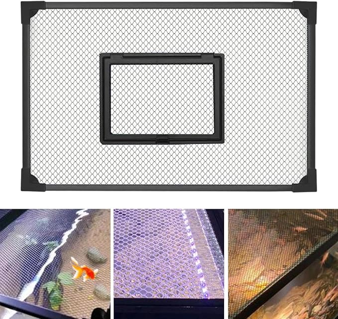 Tank Lid Cover Aquarium Screen Assembly Easy Installation Replacement Aquarium Hood Tank Lid, 50cmx40cm