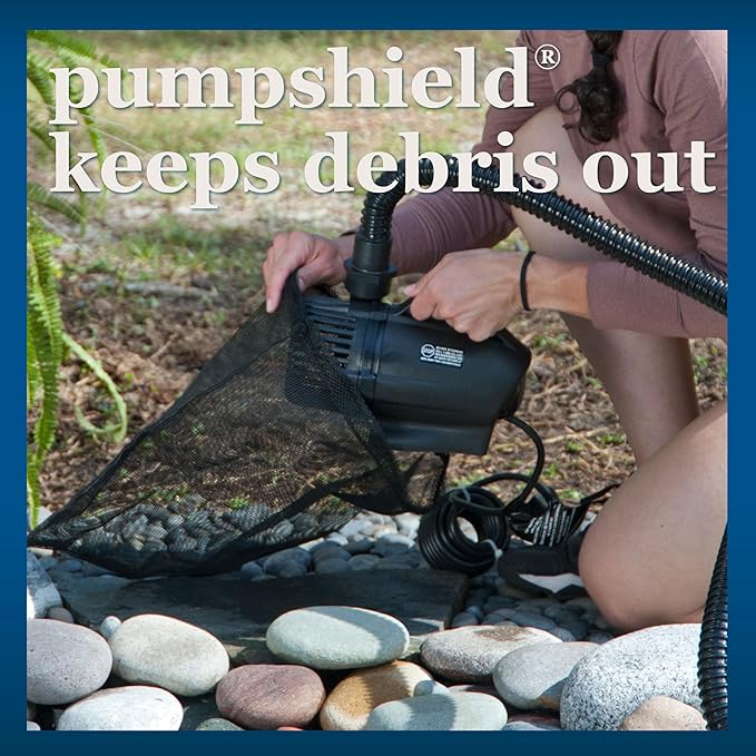 smartpond 3,600 GPH Waterfall Pump, Ideal for 15 ft. Tall Waterfalls, Self-Cooling, Long-Lasting, Energy Efficient, No Tools Needed, Bonus pumpshield™ Included
