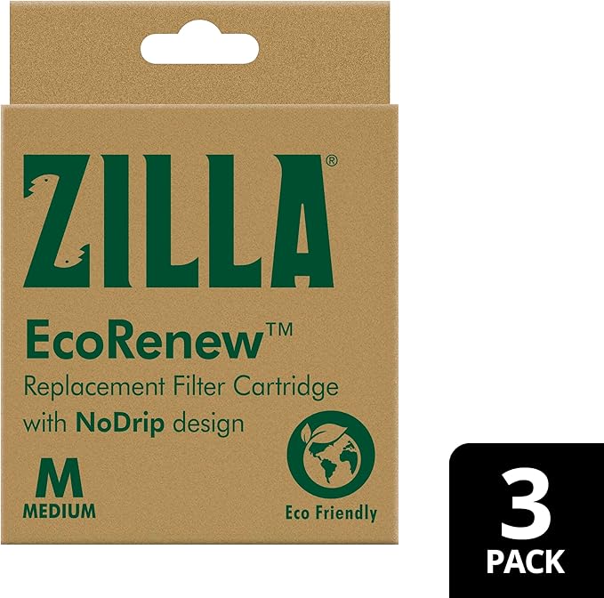 Zilla EcoRenew Filter Cartridges, for Zilla Aquatic Reptile Internal Filter with SmartClean Technology 20G, 3-Pack
