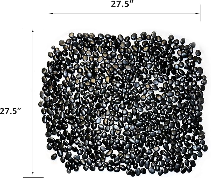 Rocks for Plants. Black Polished Decorative Pebbles. 0.5 to 1 Inch 18 lbs. for Garden, Landscaping, Indoor, Vase fillers, Crafting, Succulents, pots, Plants