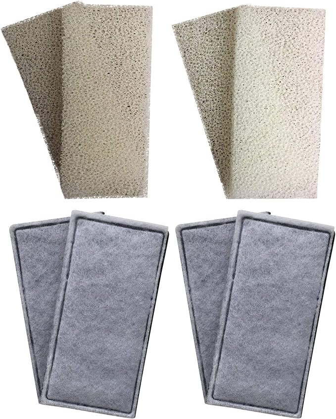 Finest-Filters 4 x Compatible Foam and 4 x Compatible Polycarbon Carbon Cartridges to Fit Fluval U2 Internal
