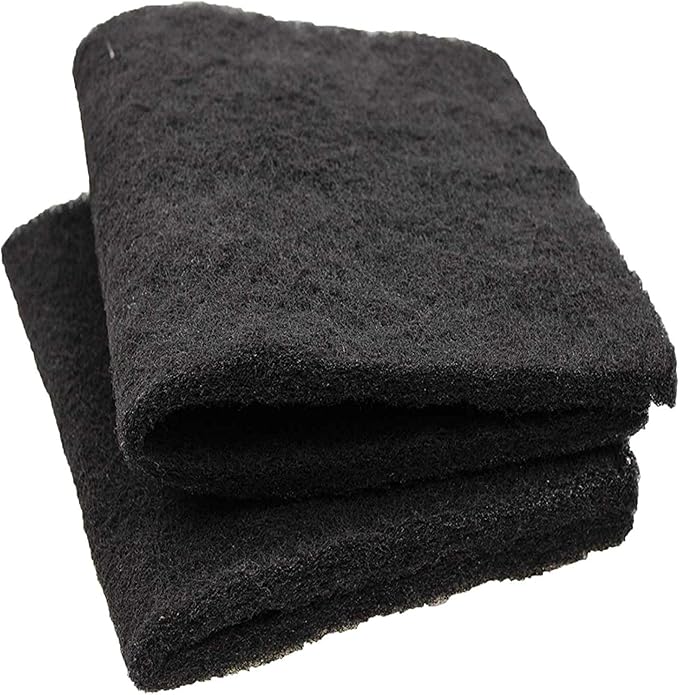 CFS – 18" x 10" Premium Activated Carbon Filter Media Pad for Aquarium Filter Media Pond Canister – Removes Odor from Aquarium – Charcoal Air Filter Sheet – Black – Pack of 2