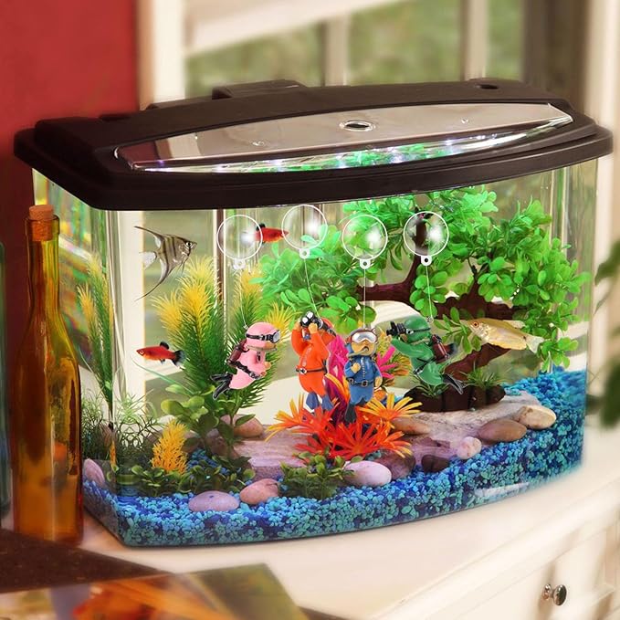 KALIONE Floating Fish Tank Decorations - Cute Little Diver Toys for Aquarium Decor - 4 Pack Ornaments Accessories