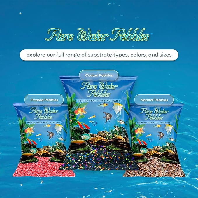Pure Water Pebbles Lasernite Glo Aquarium Gravel - 5 lbs - Non-Toxic, Colorfast, Vibrant Substrate for Aquariums, Terrariums, Ponds & Crafts
