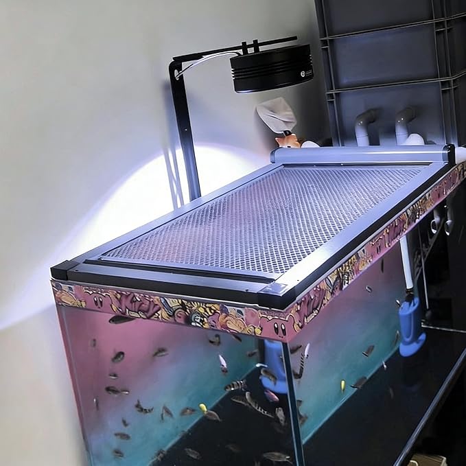 Retractable Fish Tank Hoods 30 * 12in or 24 * 12in Fish Tank Lid Anti-Jump Aquarium Lid for 29/20 Gallon Fish Tanks Prevent Cats from Climbing (L-30 * 12IN)