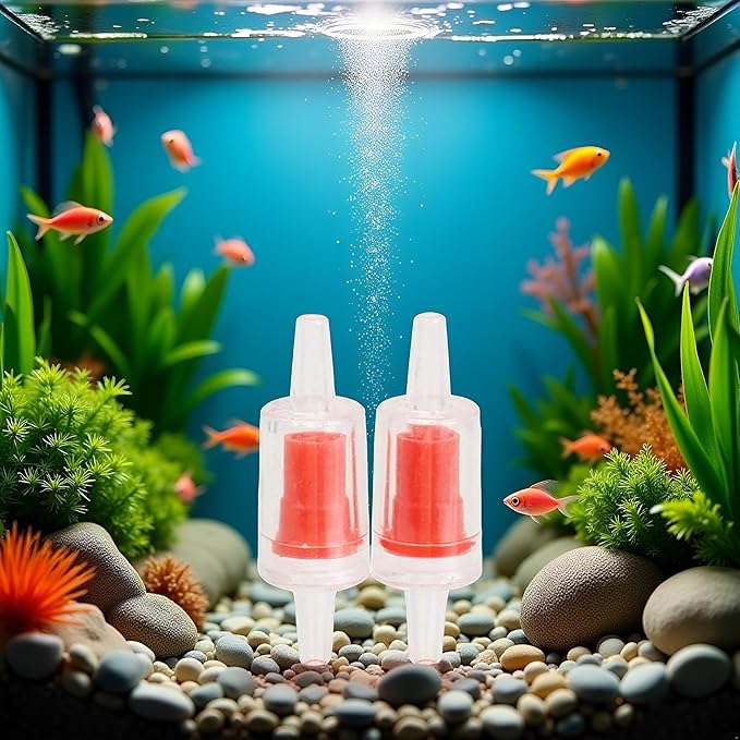 2Pcs Red Backflow Prevention Valve Aquarium Check Bubble Air Pump Valve for Fish Tank Aquarium Air Pump Accessories