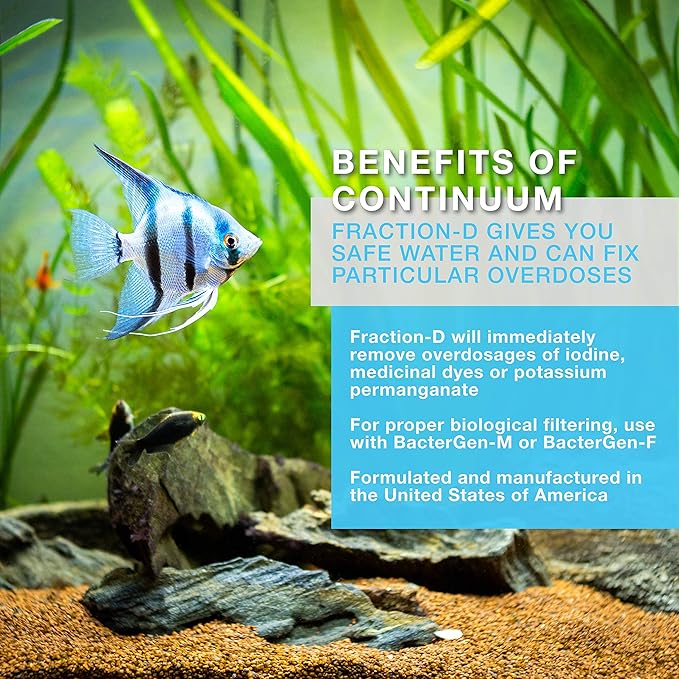 Continuum Fraction D - Water Conditioner that Makes Tap Water Immediately Safe for Freshwater and Marine Aquarium Use, 250 Grams