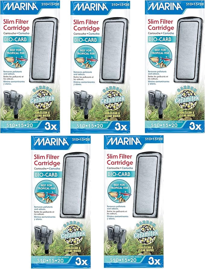 Marina Slim Filter Carbon Plus Ceramic Cartridge (15-Count)