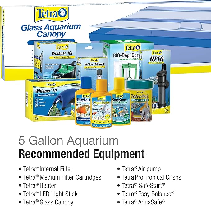 Tetra Glass Aquarium 5.5 Gallons, Rectangular Fish Tank
