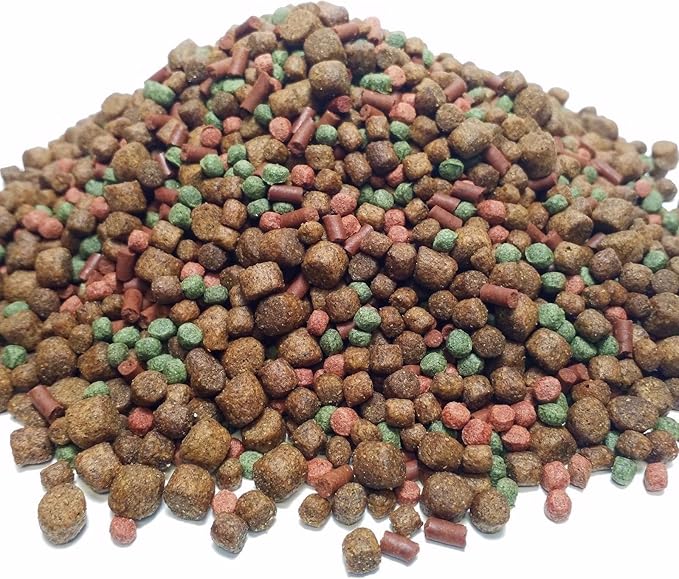 Gourmet Blend of 5-Types of Floating & Sinking Large Pellet Mix for Pacus, Arowanas, Oscars All Large Fish GB-410 - /2-lbs