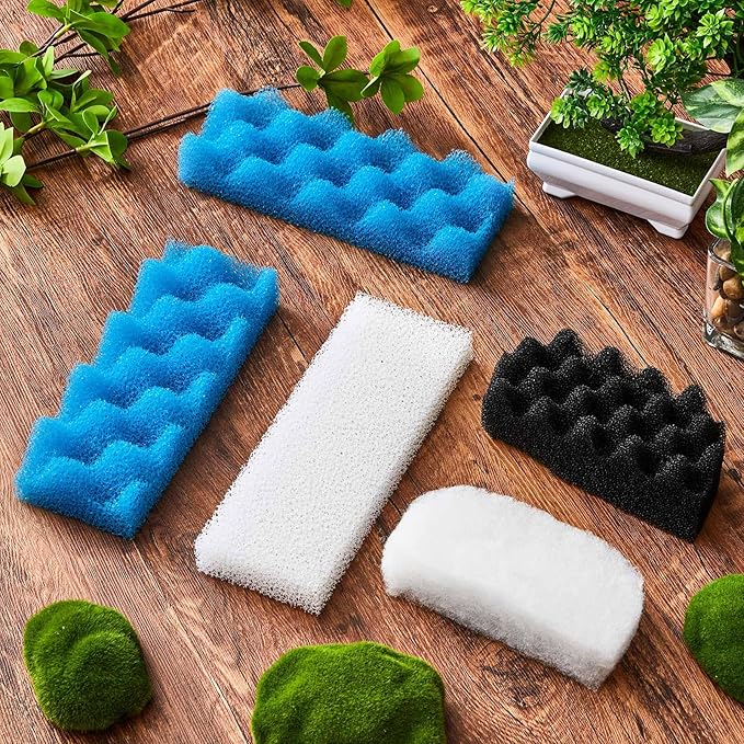 Threlaco 24 Pcs Filter Media Kit Compatible with Fluval 306/307, Including Foam Pad, Water Polishing Pad, Biological Sponges Max for Aquarium Canister Filter Media Replacement
