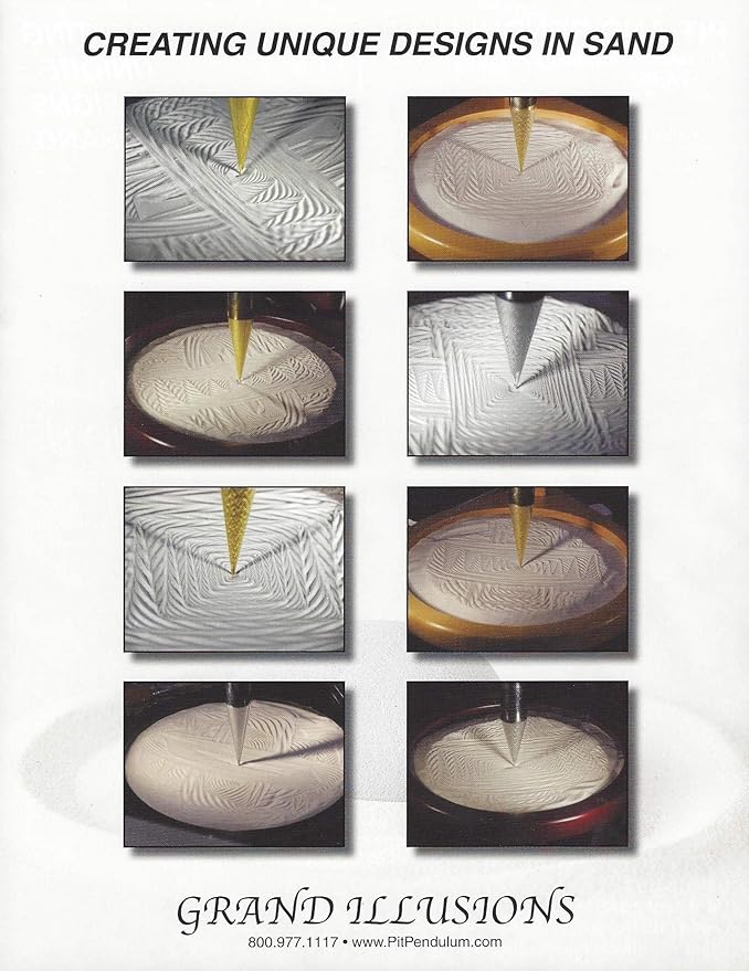 Pit Pendulum- Creates Unique Designs in Sand- Relaxing and Mesmerizing Office and Home Table Topper (Replacement Sand, Large)