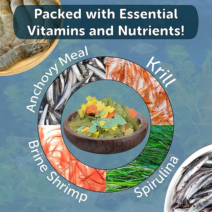 Premium Guppy and Endler Flake Food Also for Tetras, Zebras, All Nano and Micro Fish Also Pellet Mix, Wafer Mix Included…1-lb 2oz
