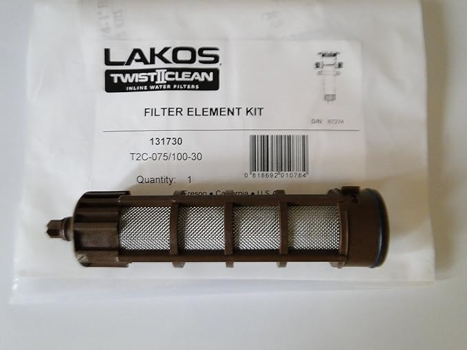 Lakos Filter Element Replacement Kit 3/4" / 1" Twist 2 Clean Twist II Clean Twistiiclean (30 MESH BROWN T2C-075/100-30 (131730))