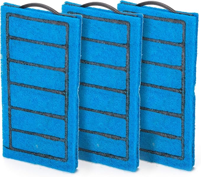 EmmaWu Aquarium Internal Filter 105 GPH for Turtle Fish Betta Reptiles Amphibians Frog Tanks (3Pc 5W Filter Replacement Cartridges)