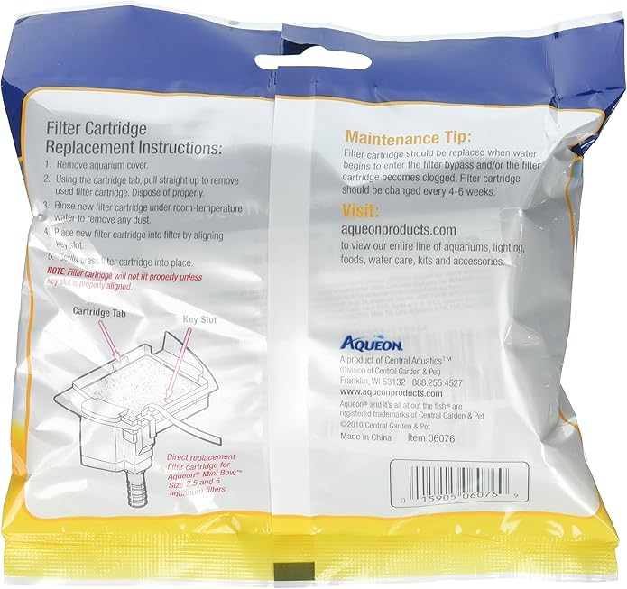 Aqueon Aquarium Fish Tank Replacement Filter Cartridges Small-3 Pack, 1.4 oz, Clear