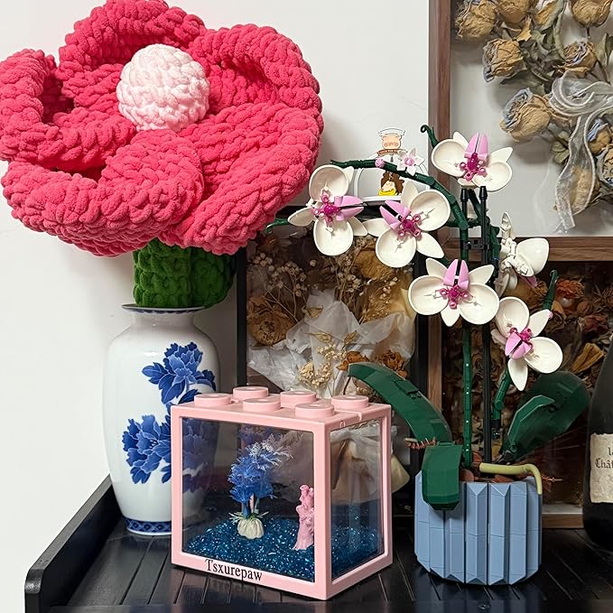 Small Betta Fish Tank, Stackable Mini Fish Tank Aquarium Tank Kit, 3/5 Gallon Rectangular Fish Bowl with Aquarium Gravel Decoration, Tiny Cube Tank for Seaweed Balls Sea Monkeys