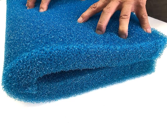 Wave Point Filter Foam Sponges, Bio Sponge Filter Media Pad, Cut-to-Size Foam for Aquarium Fish Tank Aquarium Sponge Filter Foam 17.7" x 6" x 2" (Blue 20PPI)