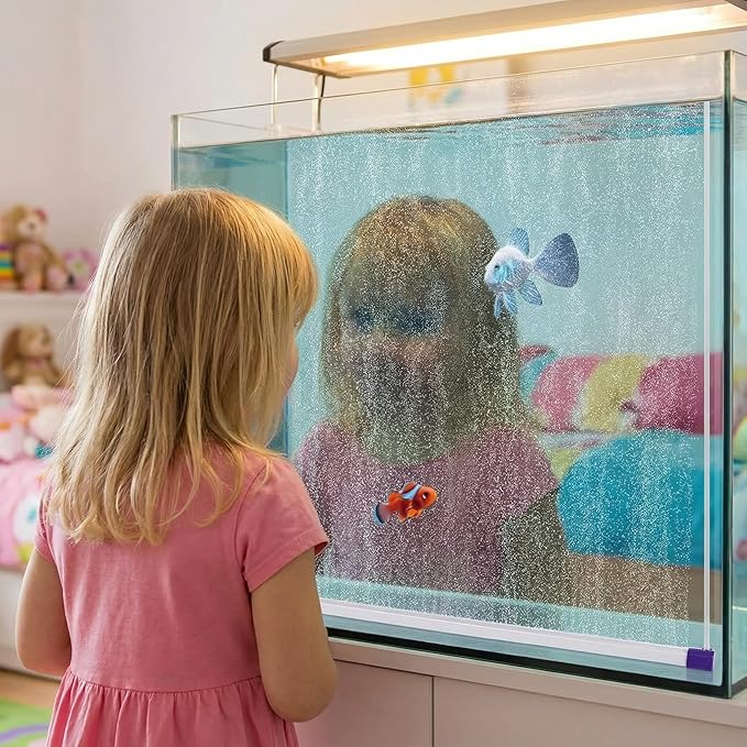 Aquarium Bubble Bar, 27.6 Inch Curtain Wall, Quiet Oxygen Diffuser, Fine Air Stone Bar for Freshwater Saltwater Fish Tanks, Fish Tank Bubbler Decorations