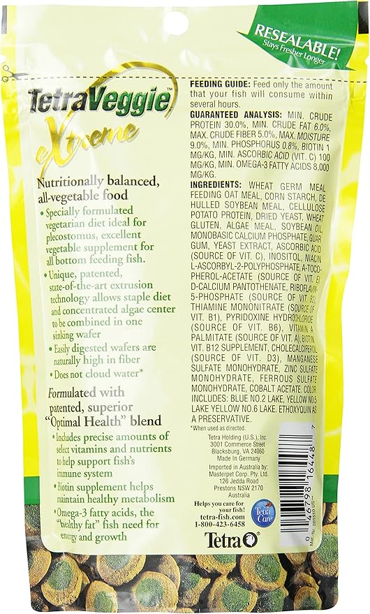Tetra PRO PlecoWafers, Nutritionally Balanced Vegetarian Fish Food for Bottom Feeders, Concentrated Algae Center5.29 Ounces (Pack of 2)