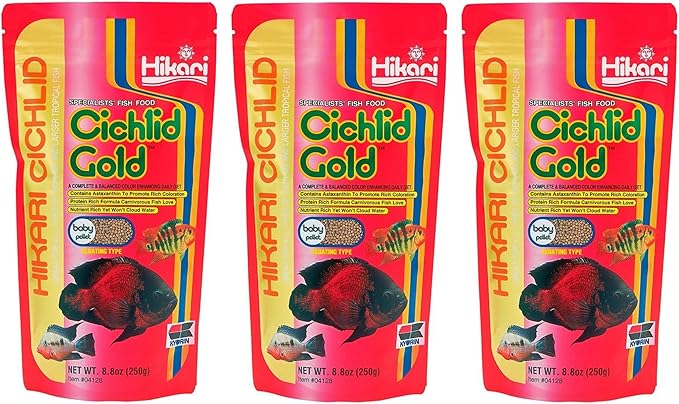 Hikari Cichlid Gold Floating Baby Pellets for Pets, 8.8-Ounce (3 Pack)
