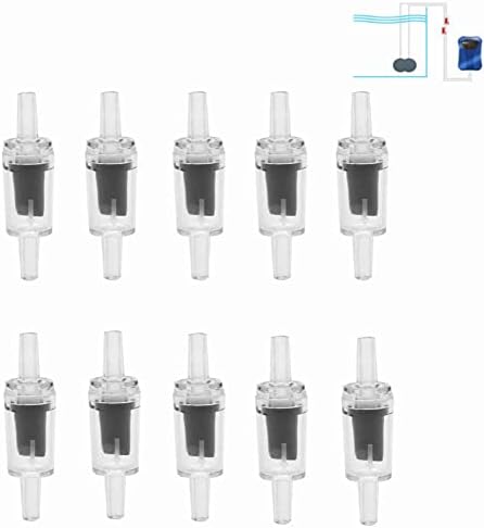 Pssopp 10Pcs Aquarium Air Control Valve One Way Non-Return Check Valve (Black)