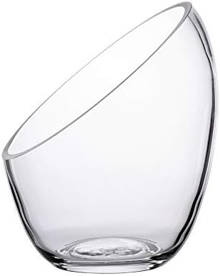 Clear Slant Cut Bubble Bowl, Fish Bowl & Plant Terrarium, Candy Jar Slant Cut Globe Vase Center Piece, Round Flower Vase, (6.9“ Tall .5.5“ Wide) …