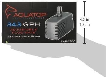 Aquatop MaxFlow Submersible Pump 343 GPH – Adjustable Flow for Aquariums, Sumps, Statuary – Efficient Water Circulation, SWP-1300 – Easy to Install