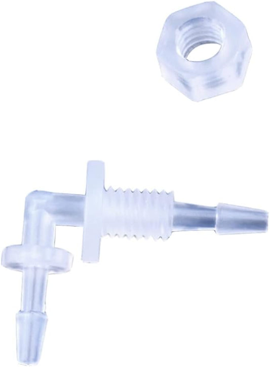 5Pcs Hex Nut PP Pagoda Elbow Connectors Aquarium Tank Air Pump Hose Joints Irrigation Pipe Fittings,2.4-M6-2.4