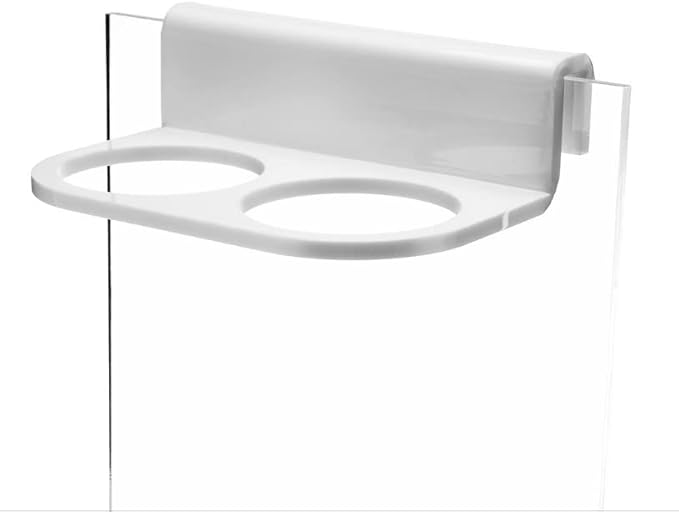 Pssopp Aquarium Filter Bag Bracket, Easy to Install Convenient Design Fish Double Hole Filter Socks Holder Acrylic Filter Bag Support (White)