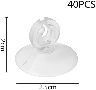 40Pcs Aquarium Suction Cups Clear Fish Tank Hose Clamps Suction Cup Clips Airline Tube Holders Fish Tank Holders Clips for Fish Tank Tubing
