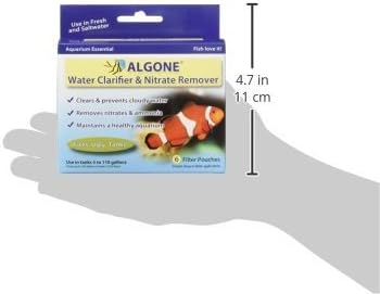 Algone Aquarium Water Clarifier and Nitrate Remover, 18 Filter Pouches (3 Packages with 6 per Package)