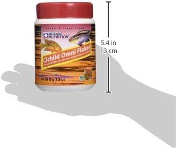 Ocean Nutrition Fish Food Flakes - Cichlid Fish Food, High Protein Flakes, Tropical, Ideal Cichlid Food for Angelfish, Kribensis, Ram and More, Made in the USA, 2.5 oz (70 g)