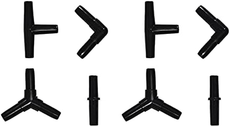 JIH Aquarium 25 Feet 3/16 Inch ID Flexible Airline Tubing Come with Check Valves, Suction Cups, Air Stone, Control Valves and Connectors (Black)