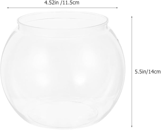 Beaupretty Shatterproof Fish Bowl 3pcs Plastic Fish Bowls Round Clear Aquarium Fish Keeper Vase Pot Goldfish Bowl Hydroponic Plant Container for Wedding Christmas Holiday