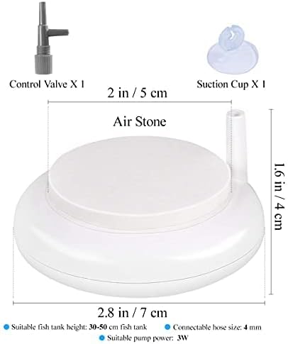 POPETPOP 1PC Durable Reusable Air Stone with Suction Cup, Air for Fish Tank Bubble Diffuser for Adding Oxygen Fish Tank Aquarium