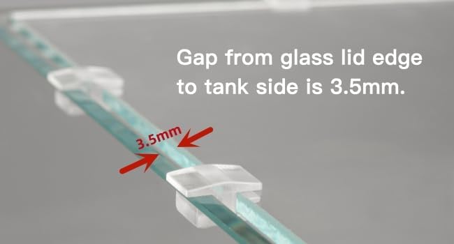 LANDEN Low-Profile Clear Acrylic Aquarium Cover Clips for 4mm Glass Lid (3.5mm Gap per Side) - 12pcs, Minimalist, Fits Rimless Tanks of All Thicknesses