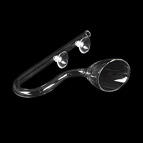 FZONE Aquatic Glass Lily Pipe Outflow with Suctions for Aquarium Plant and Marine Filter 5/8''(16/22mm) Tubing