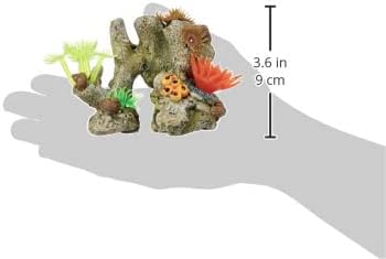 Nobby Coral Stone with Plants Aquarium Ornaments, 11 x 7 x 8.5 cm