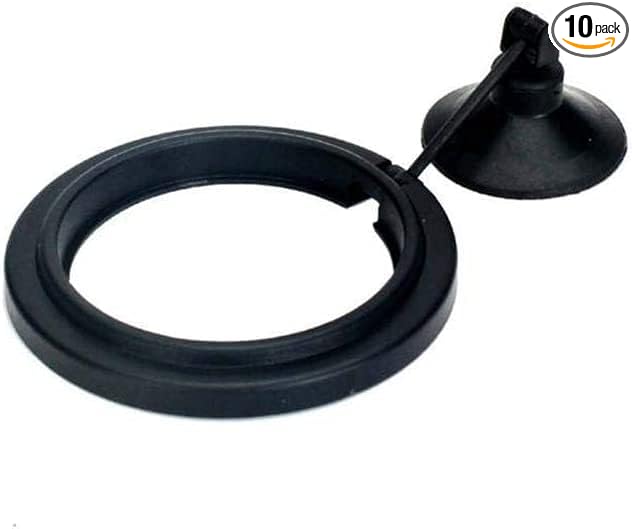 Fish Feeding Ring, Fish Floating Food Feeder with Suction Cup Square Shape Tank Feeder Aquarium Turtle Tank Accessories Food Goldfish, Turtle(Round,Black)