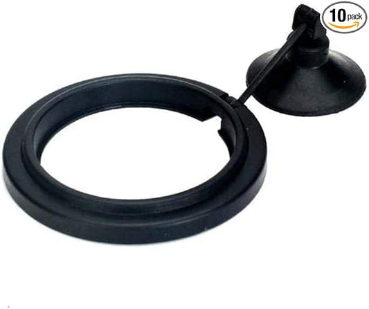 Fish Feeding Ring, Fish Floating Food Feeder with Suction Cup Square Shape Tank Feeder Aquarium Turtle Tank Accessories Food Goldfish, Turtle(Round,Black)