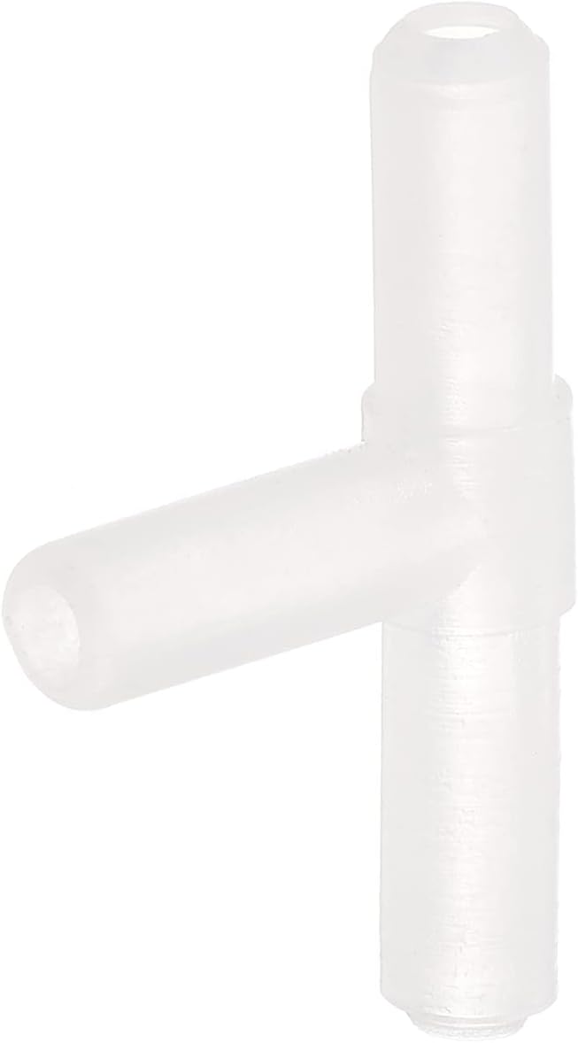 uxcell 48Pcs Aquarium Air Valve Connector Plastic Inline Tubing 3/16"(4.9mm) OD T-Shaped Aquarium Airline Tubing Connector for Fish Tank Pond Air Line