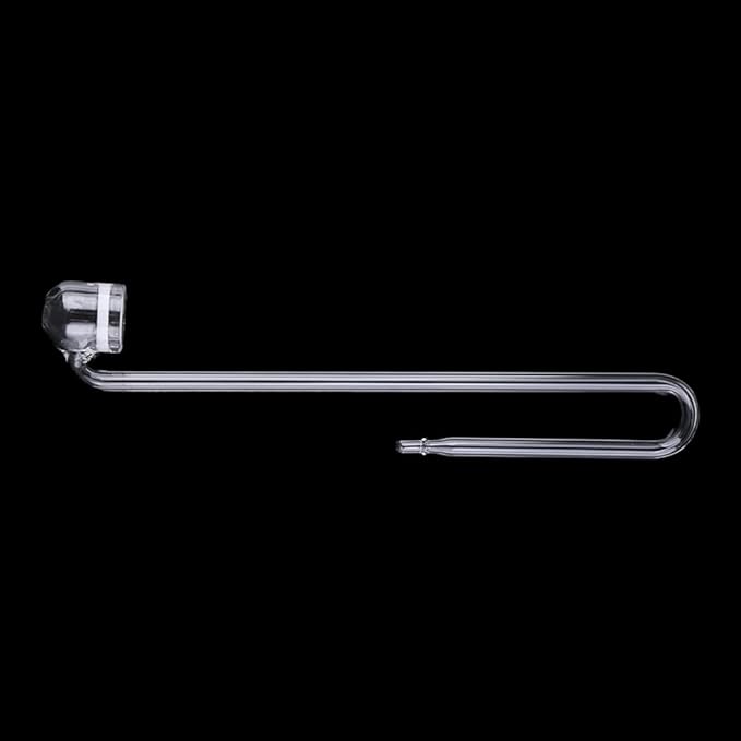 ljhnba Glass CO2 Diffuser Transparent Atomizer U-Shape R-Shape for Planted for Tank Easy to Use Aquarium Accessories Glass Co2 Diffuser for Aquarium