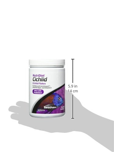 Seachem NutriDiet Cichlid Fish Flakes - Probiotic Formula with GarlicGuard 100g , 3.52 Ounce (Pack of 1)