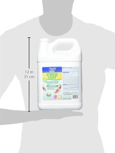 API POND STRESS COAT (1 Gallon) Pond Water Conditioner - Quickly Makes Tap Water Safe for Fish & Plants - Up to 15360 Gallons - Removes Chlorine, Ammonia & More - Natural Aloe Vera