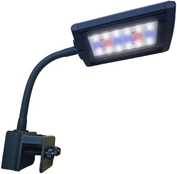 8W Clip-On Aquarium Light - White/Blue/Red, 5 Brightness Levels, Timer (3/6/12H), Aluminum Alloy