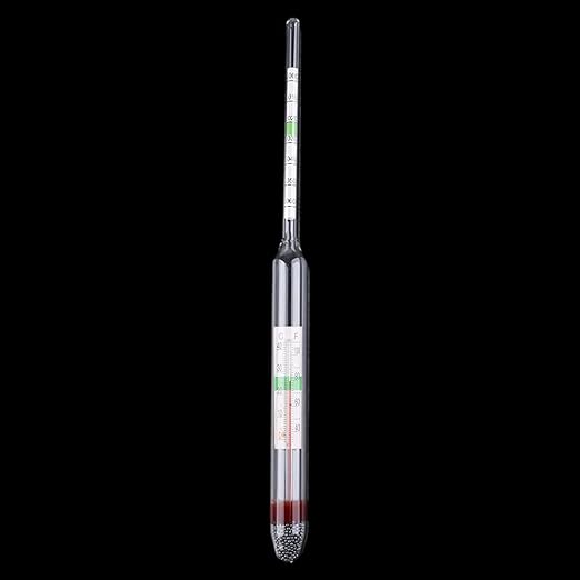 Glass Aquarium Hydrometer with Built-in Thermometer Marine Floating Water Salinity Tester 1.000-1.060 7.87in, 20cm, Transparent