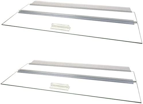Glass Canopy Two Piece Set for Aquariums with and Without Center Braces, 5 Gallon to 200 Gallon Aquariums (Tank with Center Brace, 36" L x 18" W)