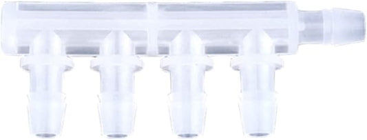 5pcs PP Equal Dia 5-Ways Connector Aquarium Tank Air Pump Hose Joint Garden Irrigation System Pipe Pagoda Joints,6.4mm